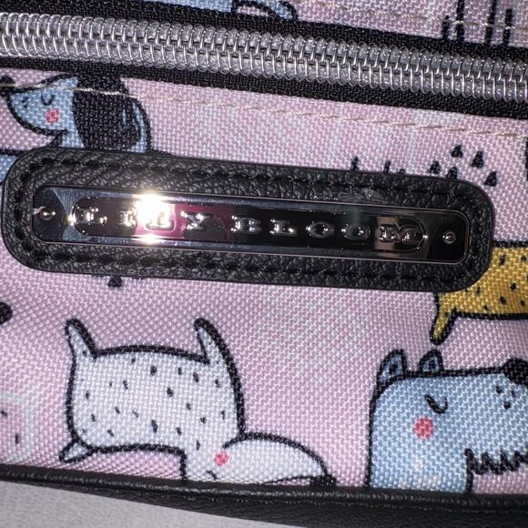 Lily Bloom Nylon Pink Dog Paws Lined Handbag Purse Puppy Crossbody NEW - Picture 3 of 8